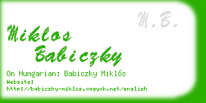 miklos babiczky business card