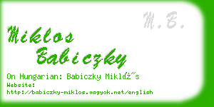 miklos babiczky business card